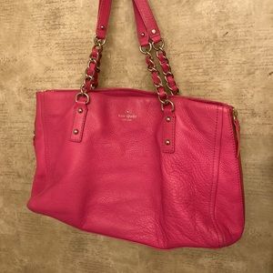 Kate Spade Hot Pink Leather Chain Straps Handbag
